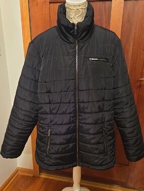 3X Ladies' Quilted Black Puffer Jacket - Classic Lightweight Coat